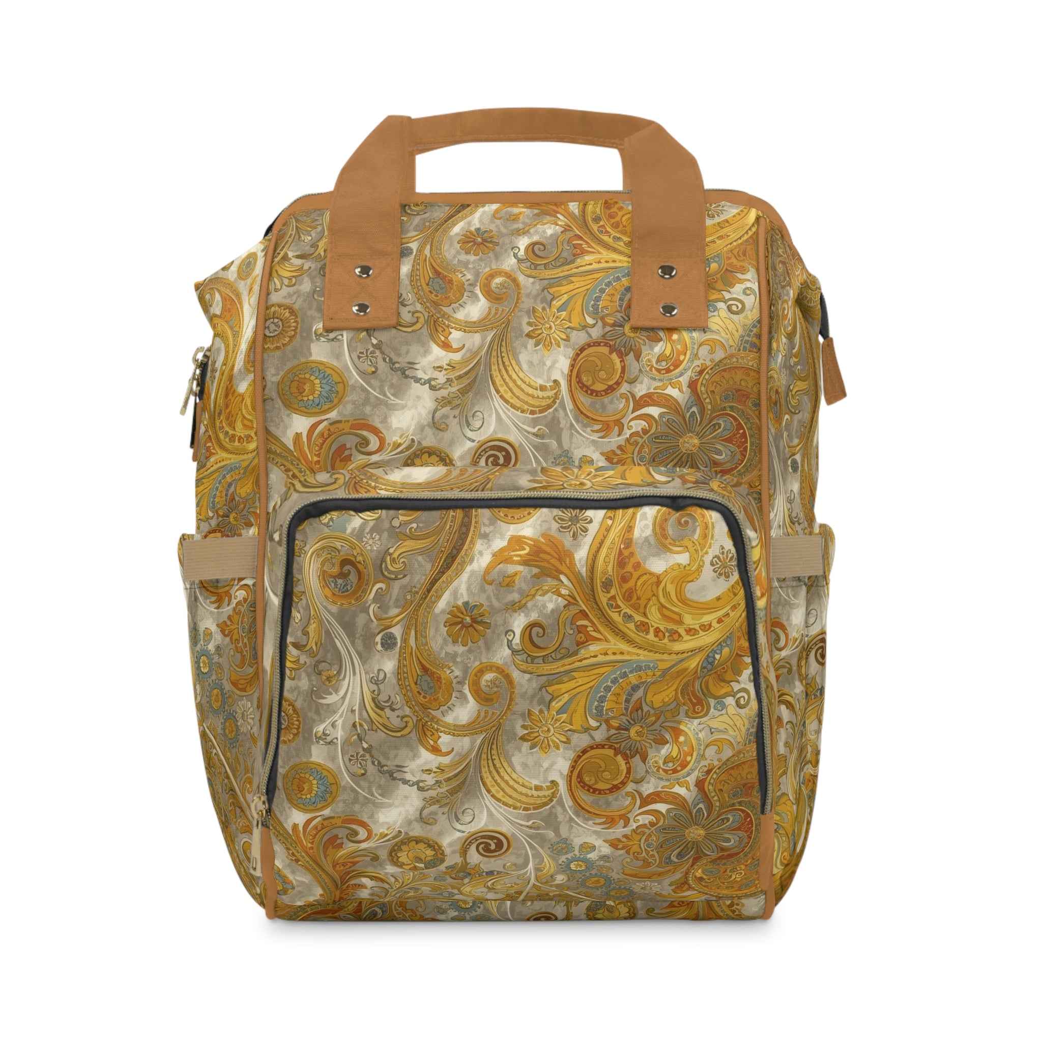 Stylish Multifunctional Diaper Backpack with Chic Floral Design